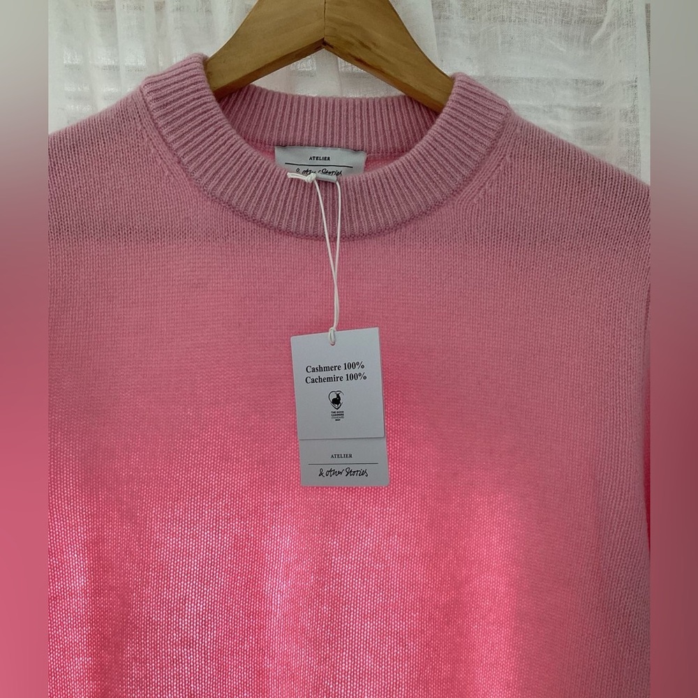 NEW CASHMERE & Other Stories Pink Cashmere Jumper - Picture 3 of 6